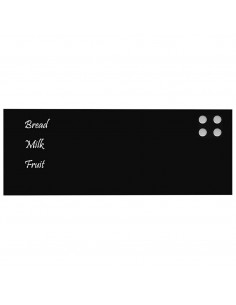 Lavagna Magnetica a Parete Nera 80x30 cm Vetro Temperato 2