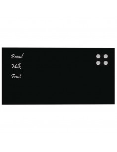 Lavagna Magnetica a Parete Nera 80x40 cm Vetro Temperato 2