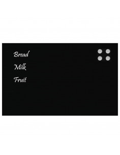 Lavagna Magnetica a Parete Nera 80x50 cm Vetro Temperato 2