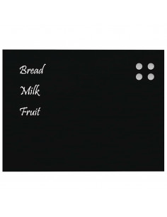 Lavagna Magnetica a Parete Nera 80x60 cm Vetro Temperato 2