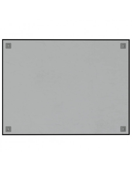 Lavagna Magnetica a Parete Nera 80x60 cm Vetro Temperato
