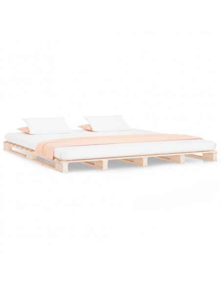 Letto a Pallet 135x190 cm Double Legno Massello di Pino