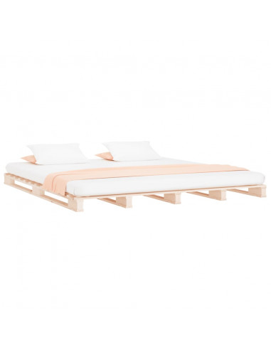Letto a Pallet 135x190 cm Double Legno Massello di Pino