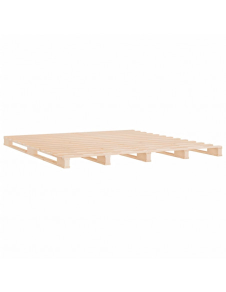 Letto a Pallet 135x190 cm Double Legno Massello di Pino