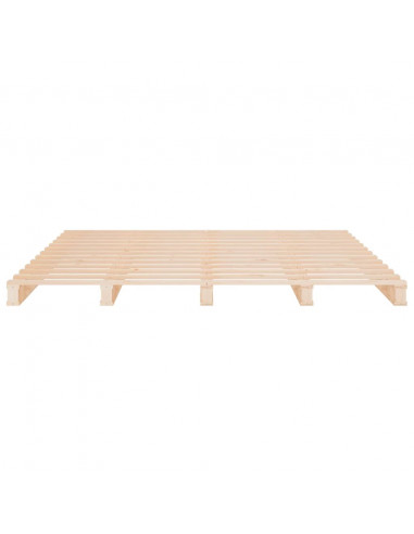 Letto a Pallet 140x190 cm in Legno Massello di Pino