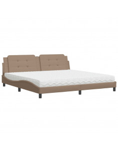 Letto con Materasso Cappuccino 200x200cm Similpelle