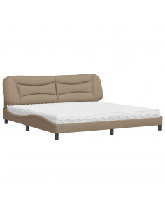 Letto con Materasso Cappuccino 200x200cm Similpelle