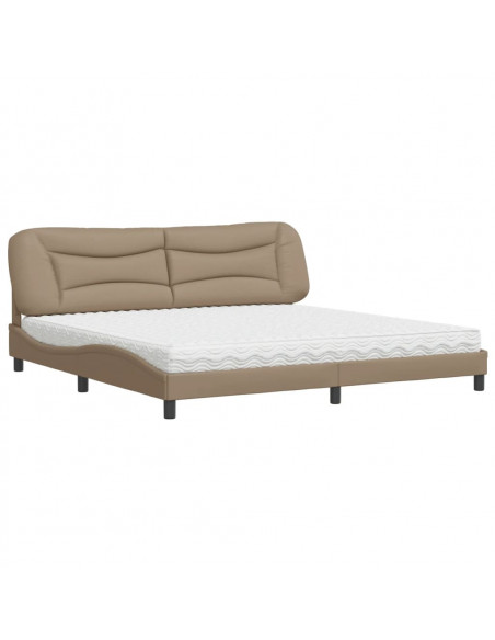 Letto con Materasso Cappuccino 200x200cm Similpelle