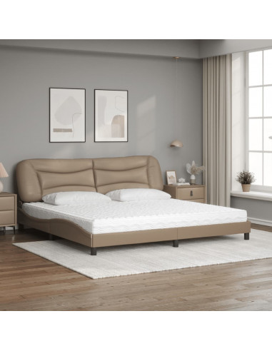 Letto con Materasso Cappuccino 200x200cm Similpelle