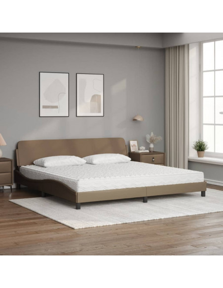 Letto con Materasso Cappuccino 200x200cm Similpelle
