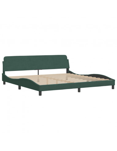 Letto con Materasso Verde Scuro 200x200 cm Velluto