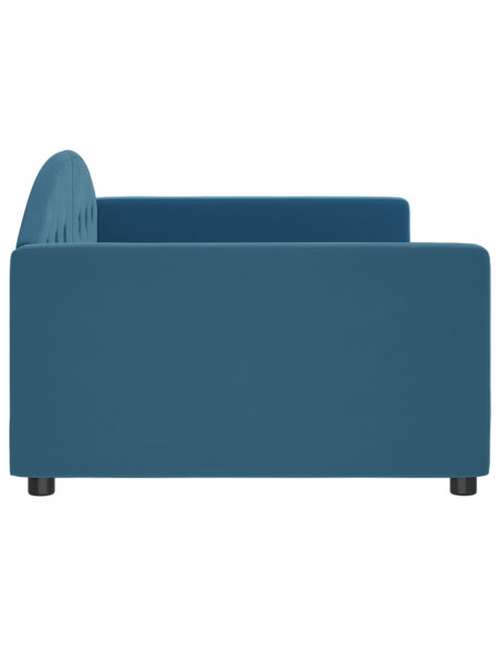 Letto da Giorno Blu 100x200 cm in Velluto