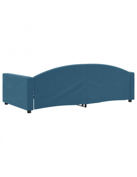 Letto da Giorno Blu 100x200 cm in Velluto