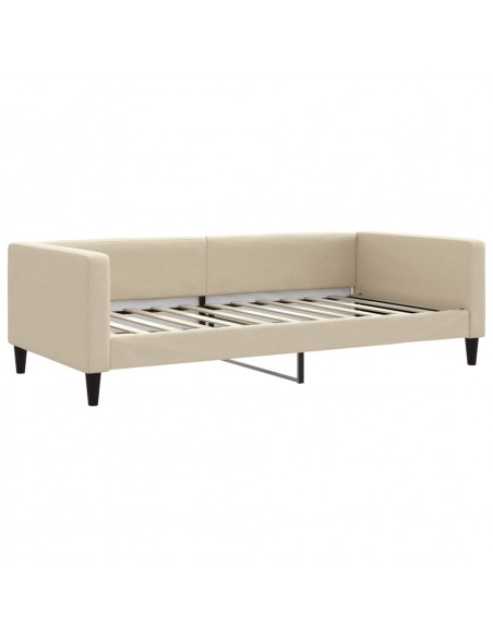 Letto da Giorno Crema 100x200 cm in Tessuto