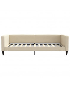 Letto da Giorno Crema 100x200 cm in Tessuto 2