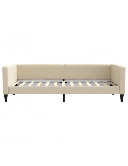 Letto da Giorno Crema 100x200 cm in Tessuto