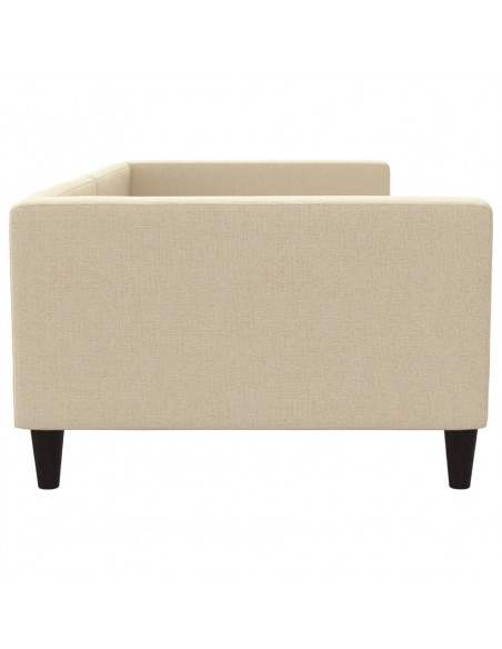 Letto da Giorno Crema 100x200 cm in Tessuto