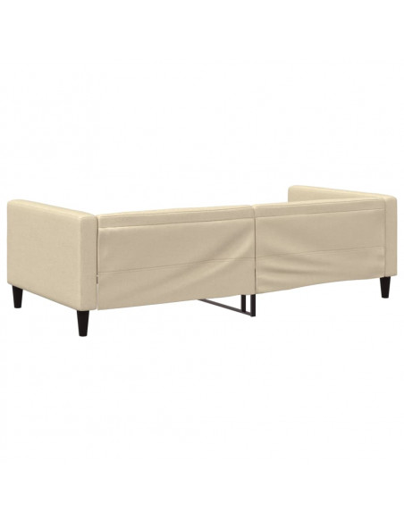 Letto da Giorno Crema 100x200 cm in Tessuto