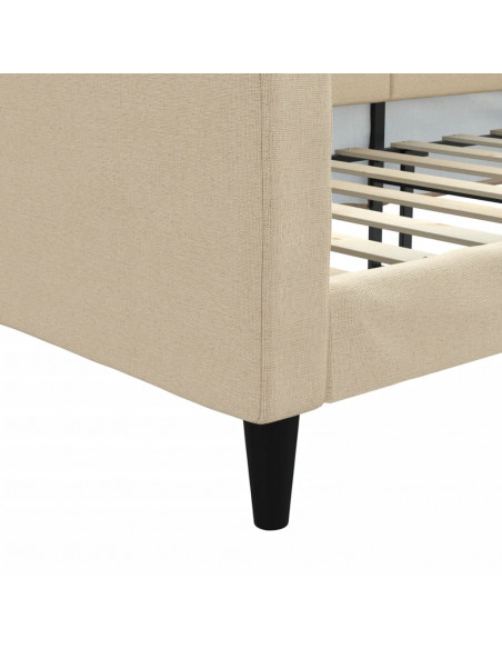 Letto da Giorno Crema 100x200 cm in Tessuto