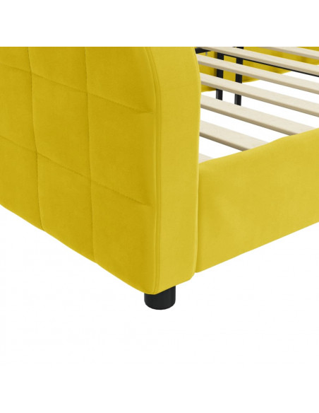 Letto da Giorno Giallo 90x200 cm in Velluto