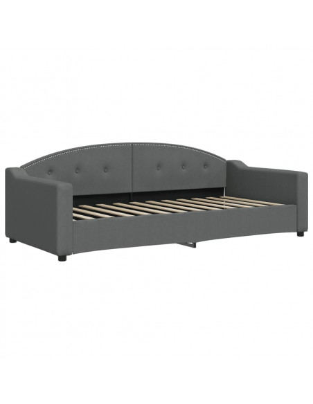 Letto da Giorno Grigio 90x200 cm in Tessuto