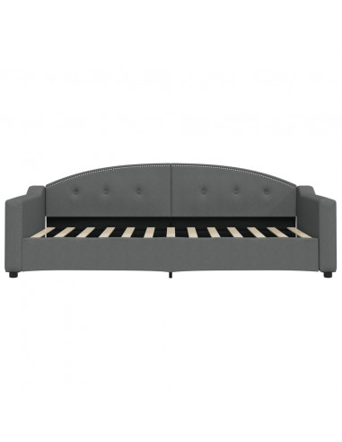 Letto da Giorno Grigio 90x200 cm in Tessuto