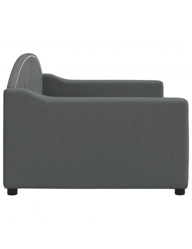Letto da Giorno Grigio 90x200 cm in Tessuto