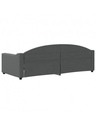 Letto da Giorno Grigio 90x200 cm in Tessuto