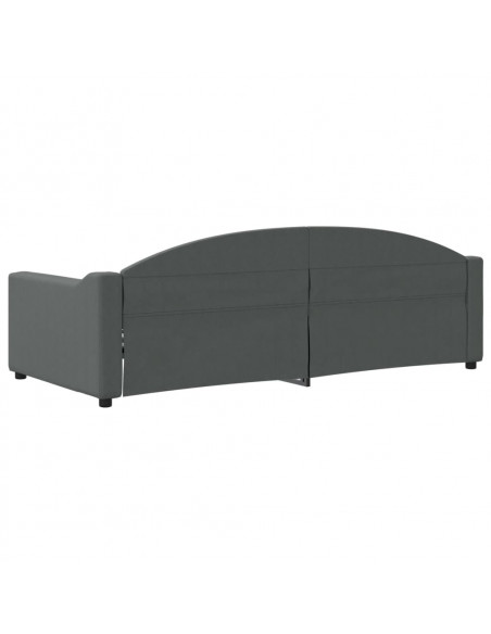 Letto da Giorno Grigio 90x200 cm in Tessuto