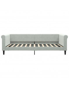 Letto da Giorno Grigio Chiaro 100x200 cm in Velluto 2