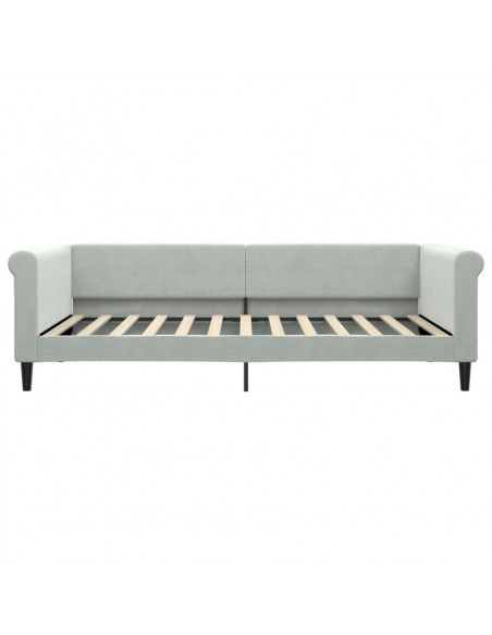 Letto da Giorno Grigio Chiaro 100x200 cm in Velluto