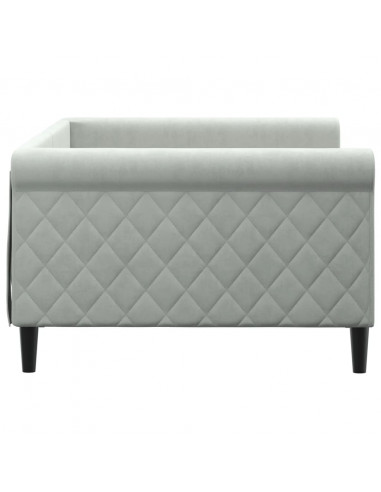 Letto da Giorno Grigio Chiaro 100x200 cm in Velluto