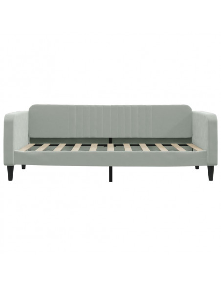 Letto da Giorno Grigio Chiaro 90x190 cm in Velluto