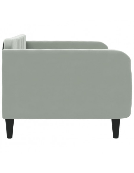 Letto da Giorno Grigio Chiaro 90x190 cm in Velluto