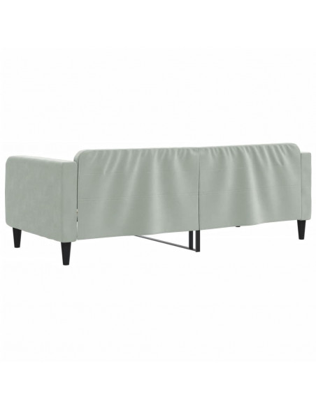 Letto da Giorno Grigio Chiaro 90x190 cm in Velluto