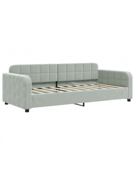 Letto da Giorno Grigio Chiaro 90x190 cm in Velluto