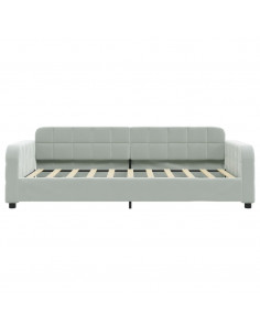 Letto da Giorno Grigio Chiaro 90x190 cm in Velluto 2