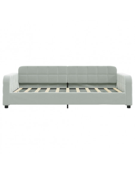 Letto da Giorno Grigio Chiaro 90x190 cm in Velluto
