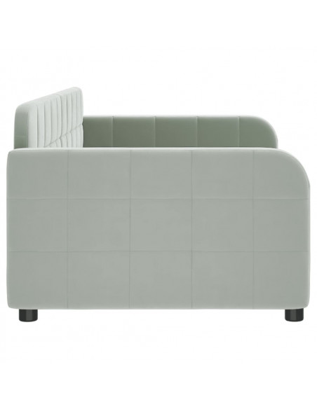 Letto da Giorno Grigio Chiaro 90x190 cm in Velluto