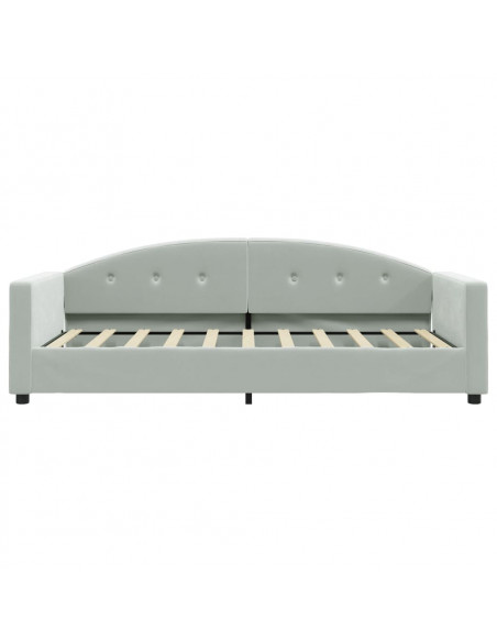 Letto da Giorno Grigio Chiaro 90x190 cm in Velluto