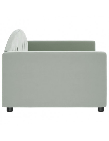 Letto da Giorno Grigio Chiaro 90x190 cm in Velluto