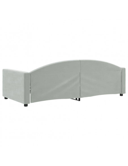 Letto da Giorno Grigio Chiaro 90x190 cm in Velluto