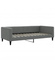 Letto da Giorno Grigio Scuro 100x200 cm in Tessuto