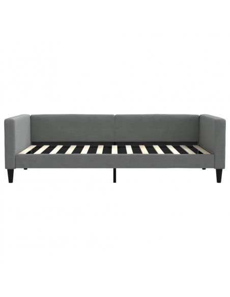 Letto da Giorno Grigio Scuro 100x200 cm in Tessuto