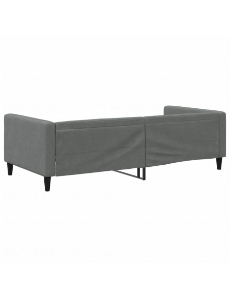 Letto da Giorno Grigio Scuro 100x200 cm in Tessuto
