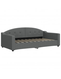 Letto da Giorno Grigio Scuro 90x190 cm in Tessuto