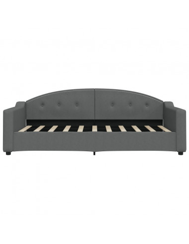 Letto da Giorno Grigio Scuro 90x190 cm in Tessuto