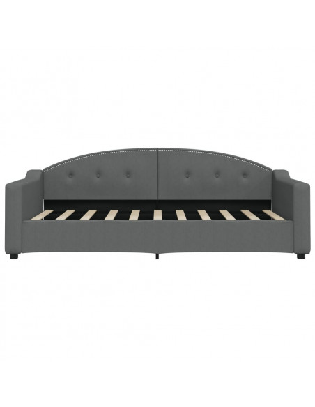 Letto da Giorno Grigio Scuro 90x190 cm in Tessuto