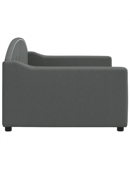 Letto da Giorno Grigio Scuro 90x190 cm in Tessuto