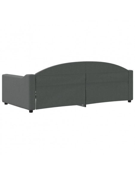 Letto da Giorno Grigio Scuro 90x190 cm in Tessuto